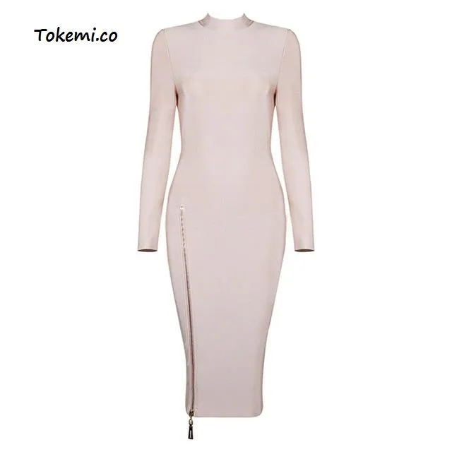 💎 Women's Beautiful Bandage Dress With Zipper Split..