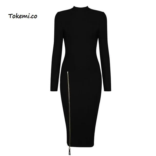 💎 Women's Beautiful Bandage Dress With Zipper Split..