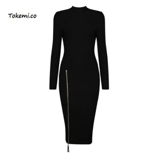 💎 Women's Beautiful Bandage Dress With Zipper Split..