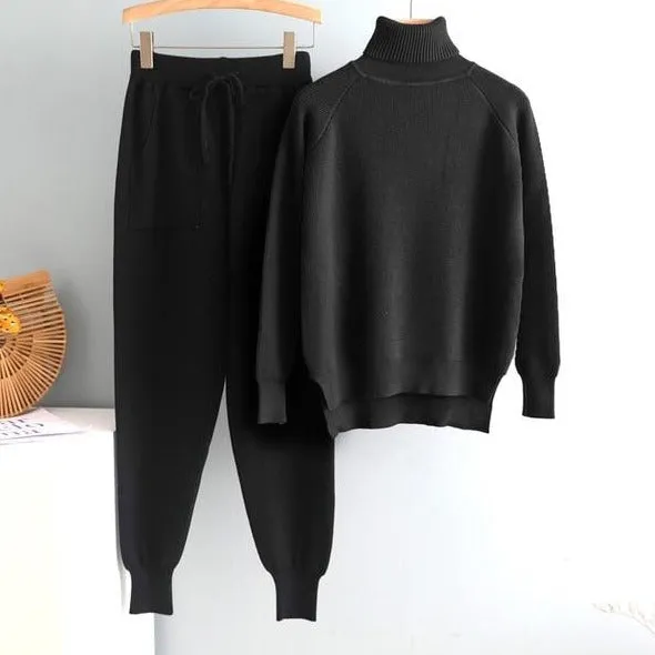 2 Pieces Set  Knitted Tracksuit