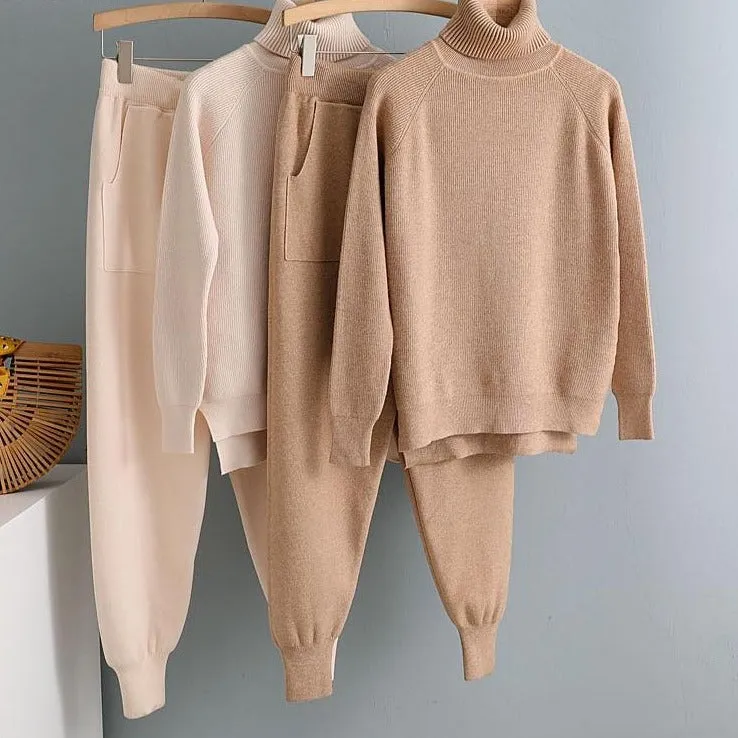 2 Pieces Set  Knitted Tracksuit