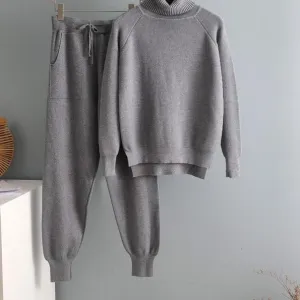 2 Pieces Set  Knitted Tracksuit