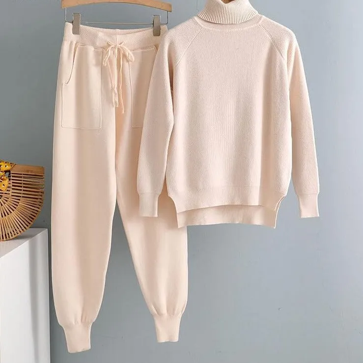 2 Pieces Set  Knitted Tracksuit