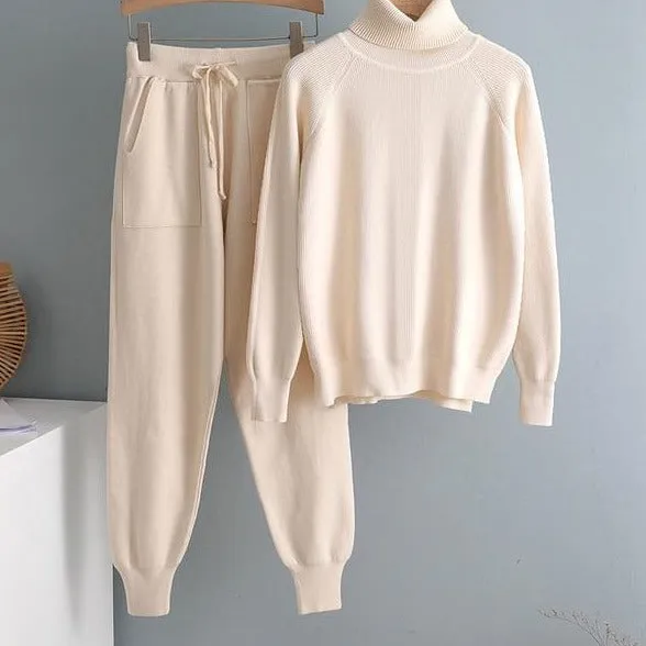 2 Pieces Set  Knitted Tracksuit