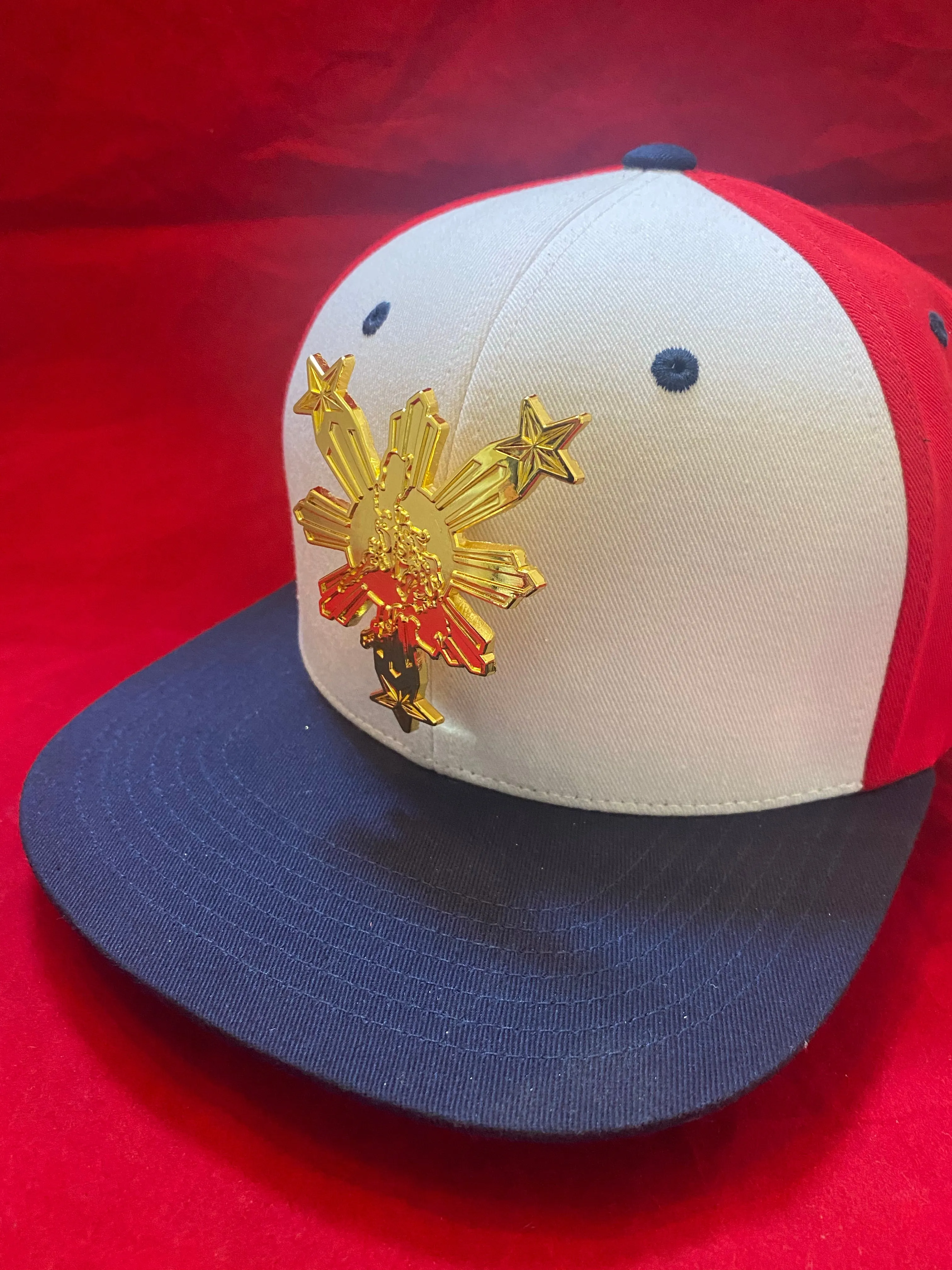 3 Stars and Sun Metal Bandana Philippines Gold Traditional Snapback