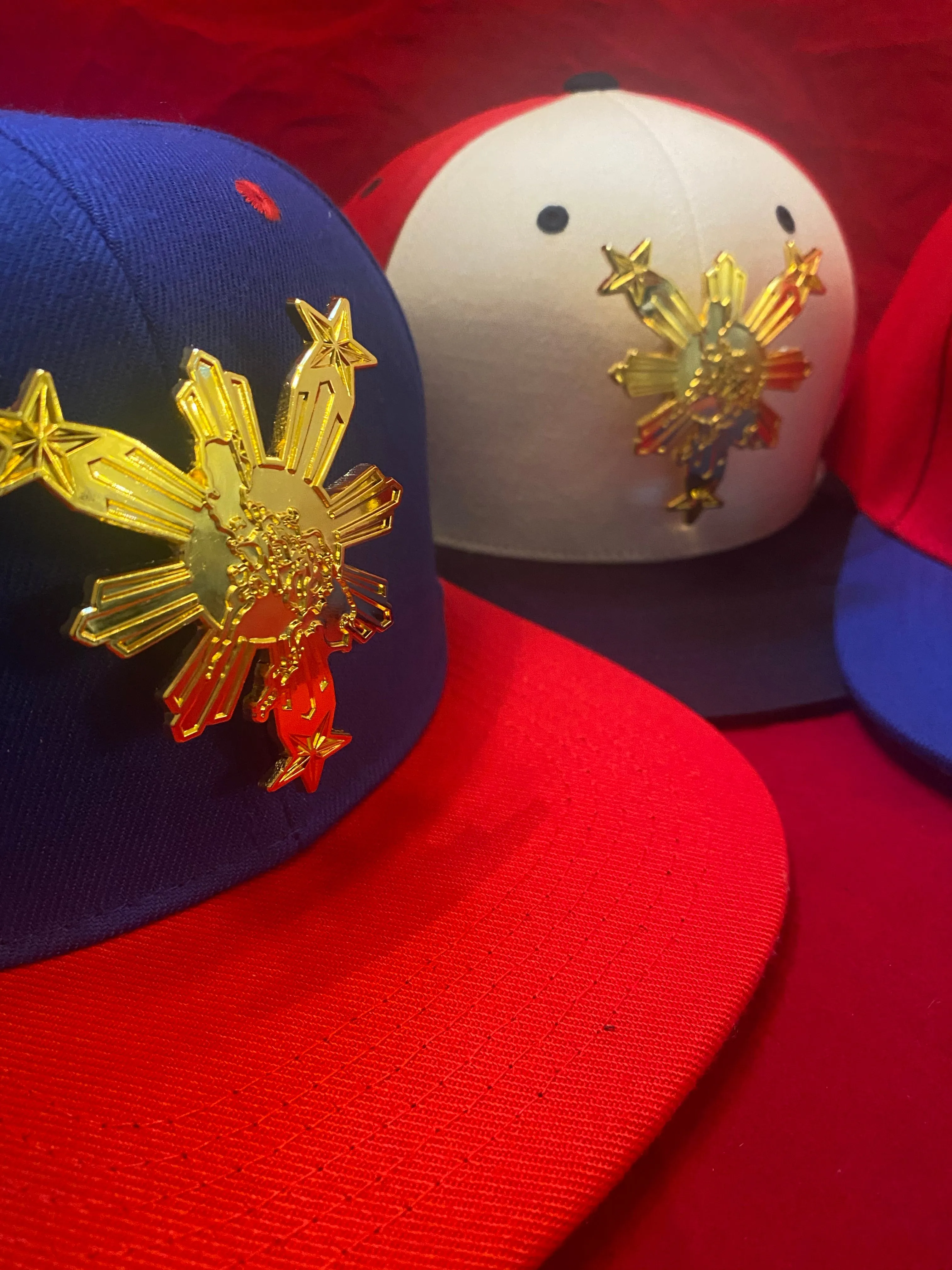 3 Stars and Sun Metal Bandana Philippines Gold Traditional Snapback