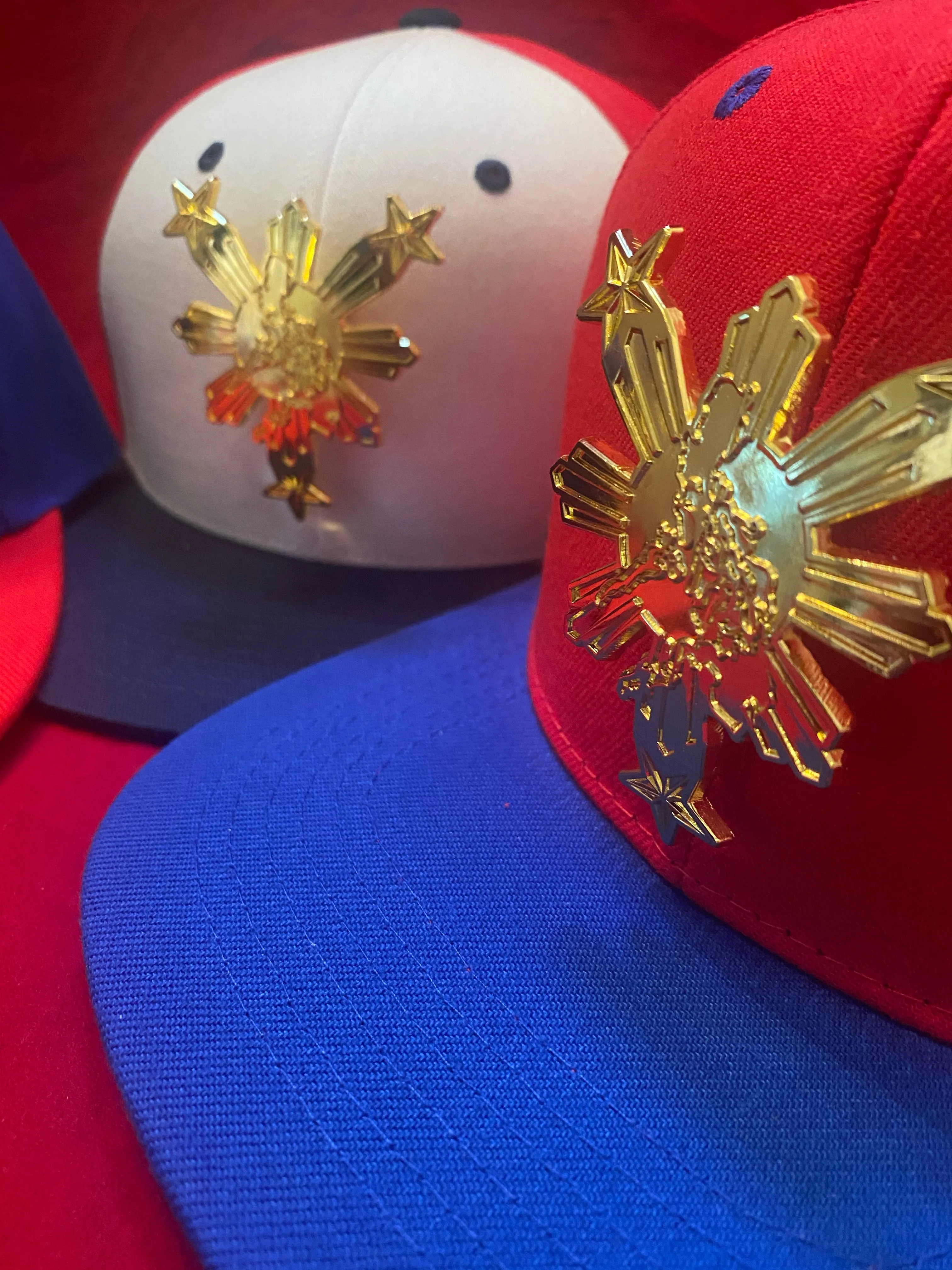 3 Stars and Sun Metal Bandana Philippines Gold Traditional Snapback