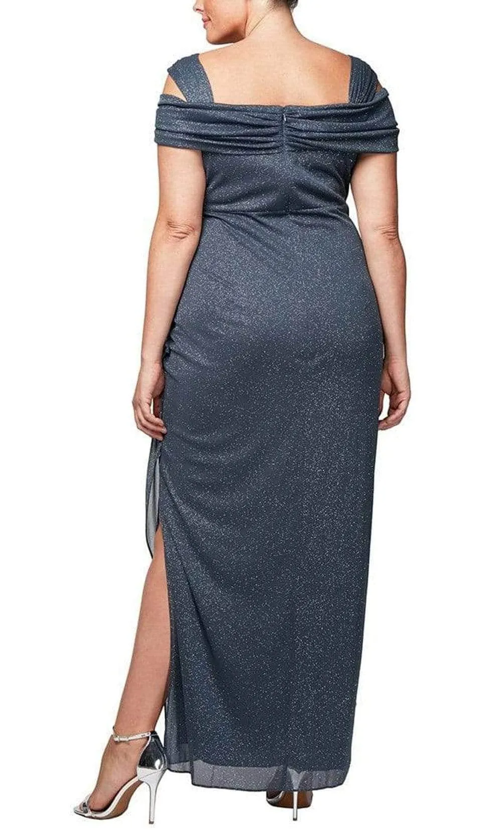 Alex Evenings 433026 - Cold Shoulder Glitter Formal Dress