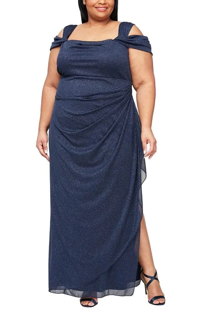 Alex Evenings 433026 - Cold Shoulder Glitter Formal Dress