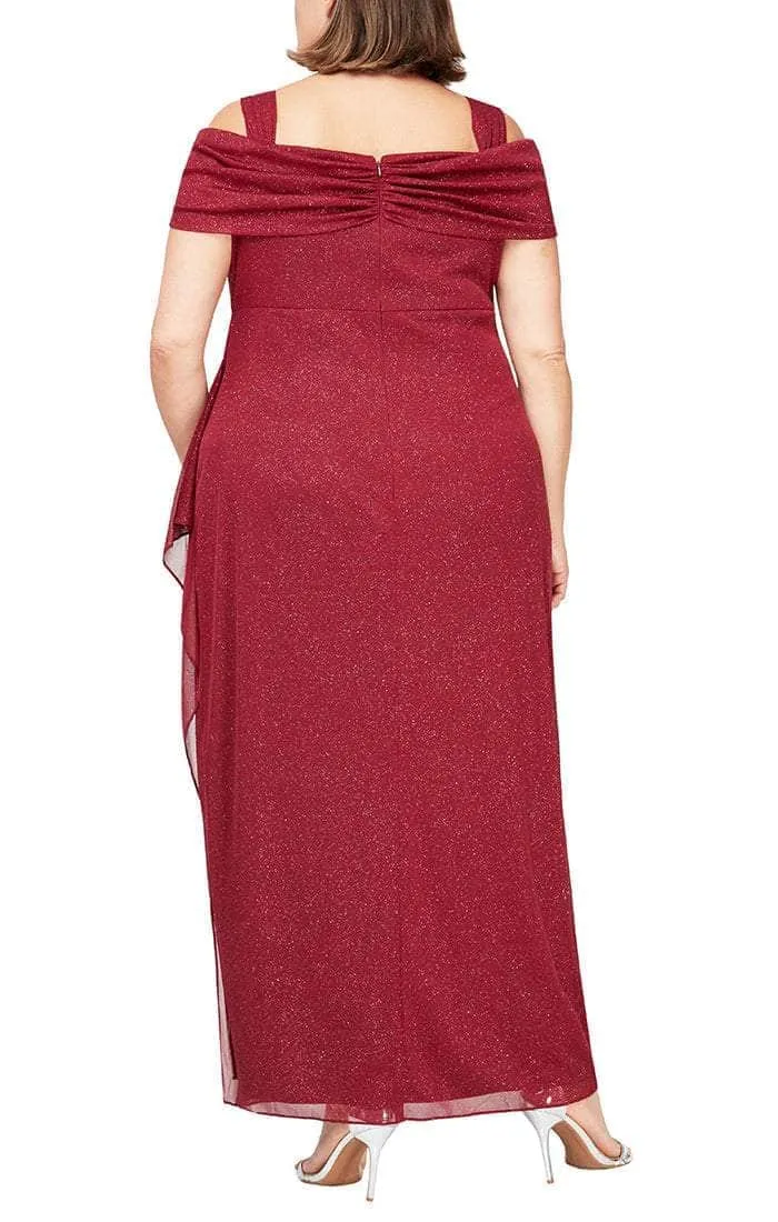 Alex Evenings 433026 - Cold Shoulder Glitter Formal Dress