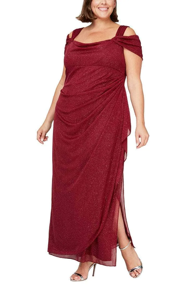 Alex Evenings 433026 - Cold Shoulder Glitter Formal Dress
