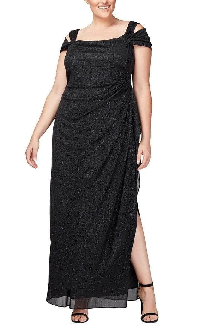 Alex Evenings 433026 - Cold Shoulder Glitter Formal Dress