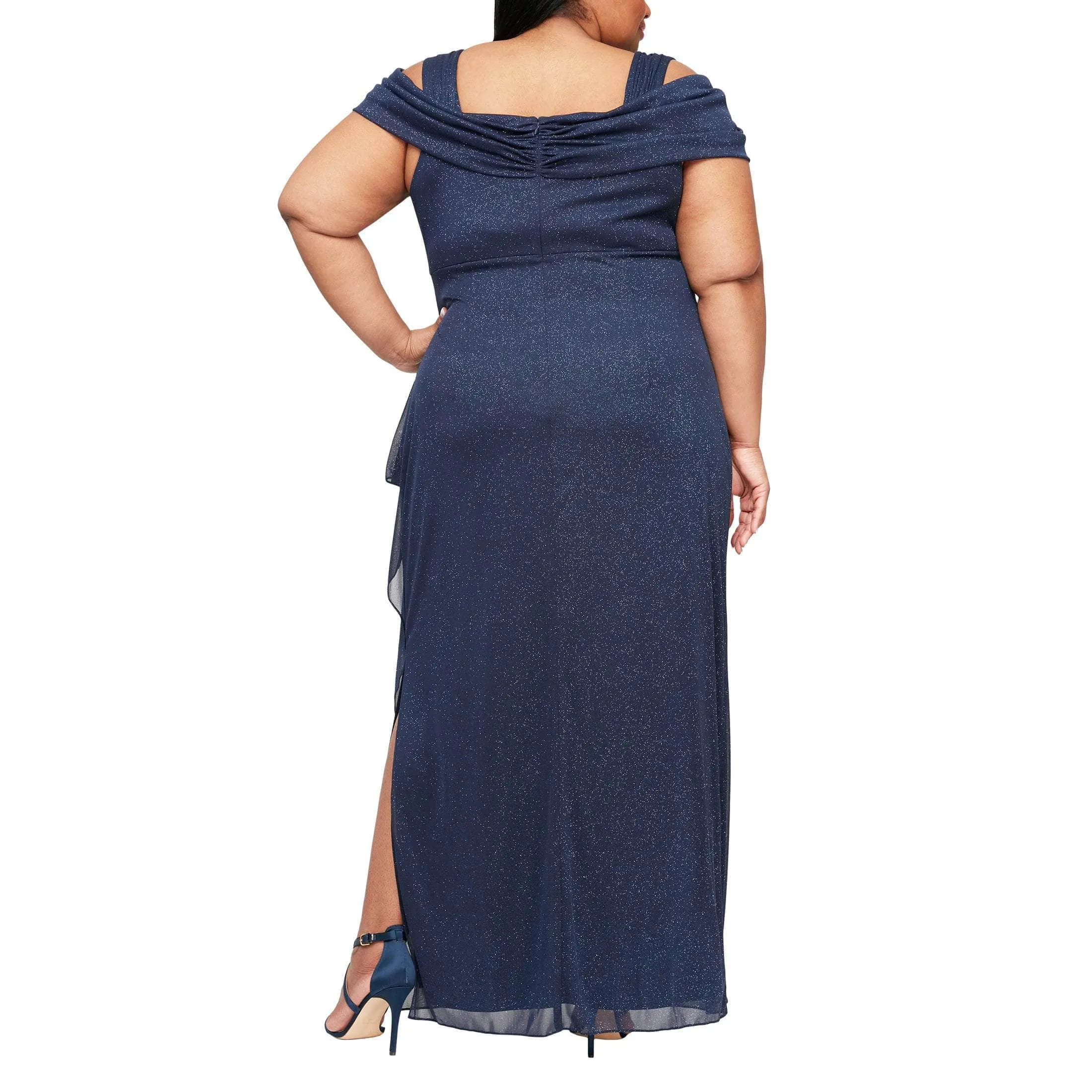 Alex Evenings 433026 - Cold Shoulder Glitter Formal Dress