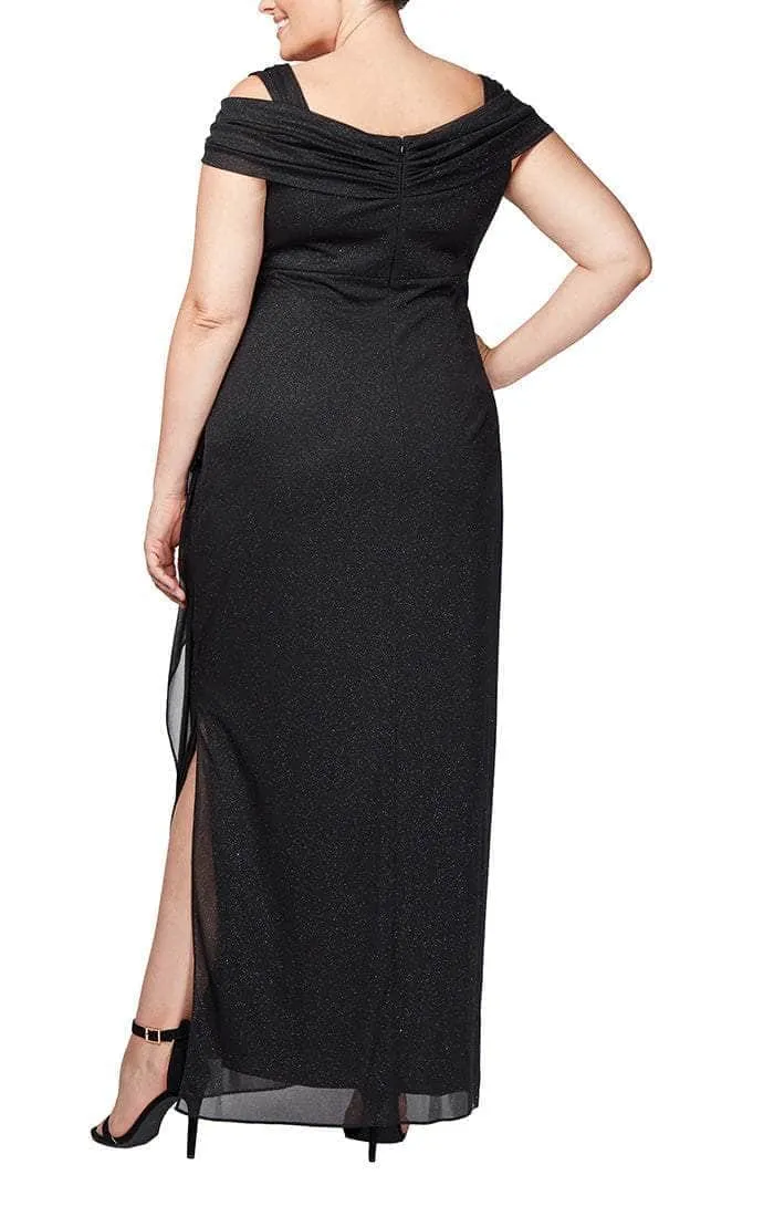 Alex Evenings 433026 - Cold Shoulder Glitter Formal Dress