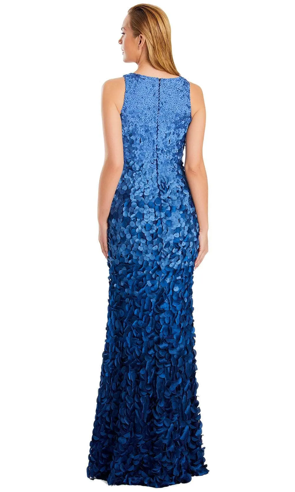 Alexander by Daymor 3062S25 - Jewel Neckline Ombre Appliqued Gown