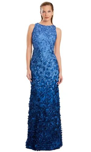 Alexander by Daymor 3062S25 - Jewel Neckline Ombre Appliqued Gown