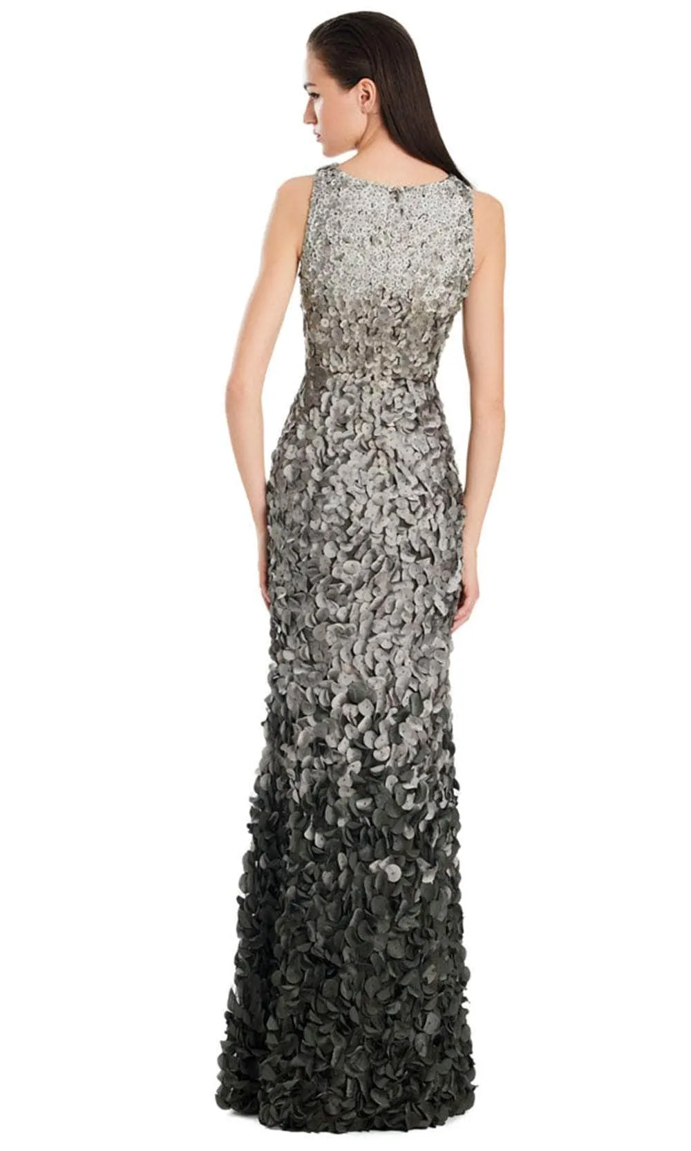Alexander by Daymor 3062S25 - Jewel Neckline Ombre Appliqued Gown