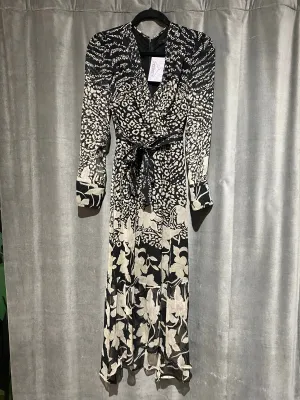 All Saints Long Sleeve Floral Print Sheer Flowy Midi Dress