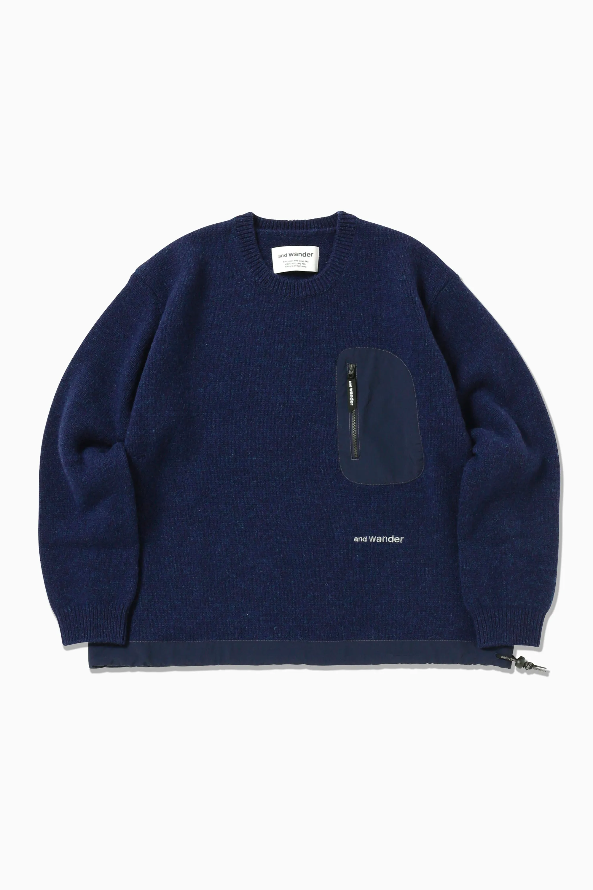 and wander - Shetland Wool Sweater - Blue