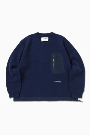 and wander - Shetland Wool Sweater - Blue