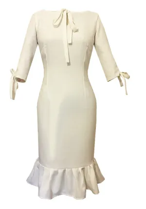 Andalusia Sheath Dress with Tie Neck