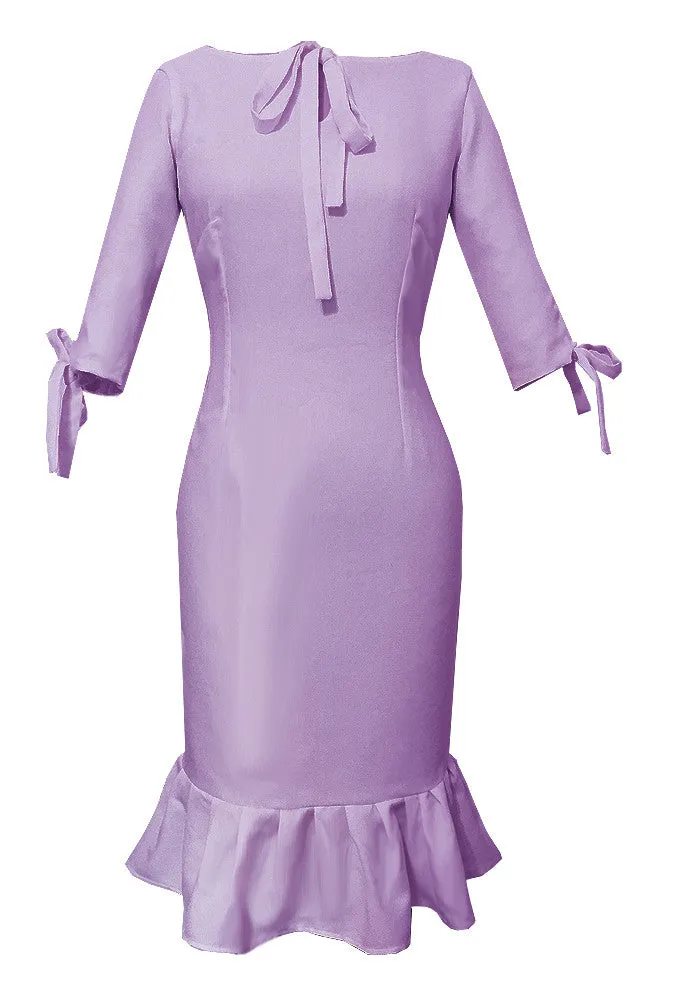 Andalusia Sheath Dress with Tie Neck