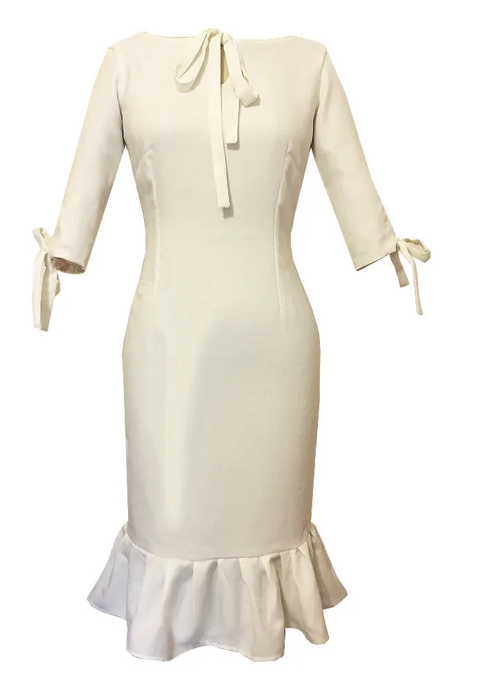 Andalusia Sheath Dress with Tie Neck