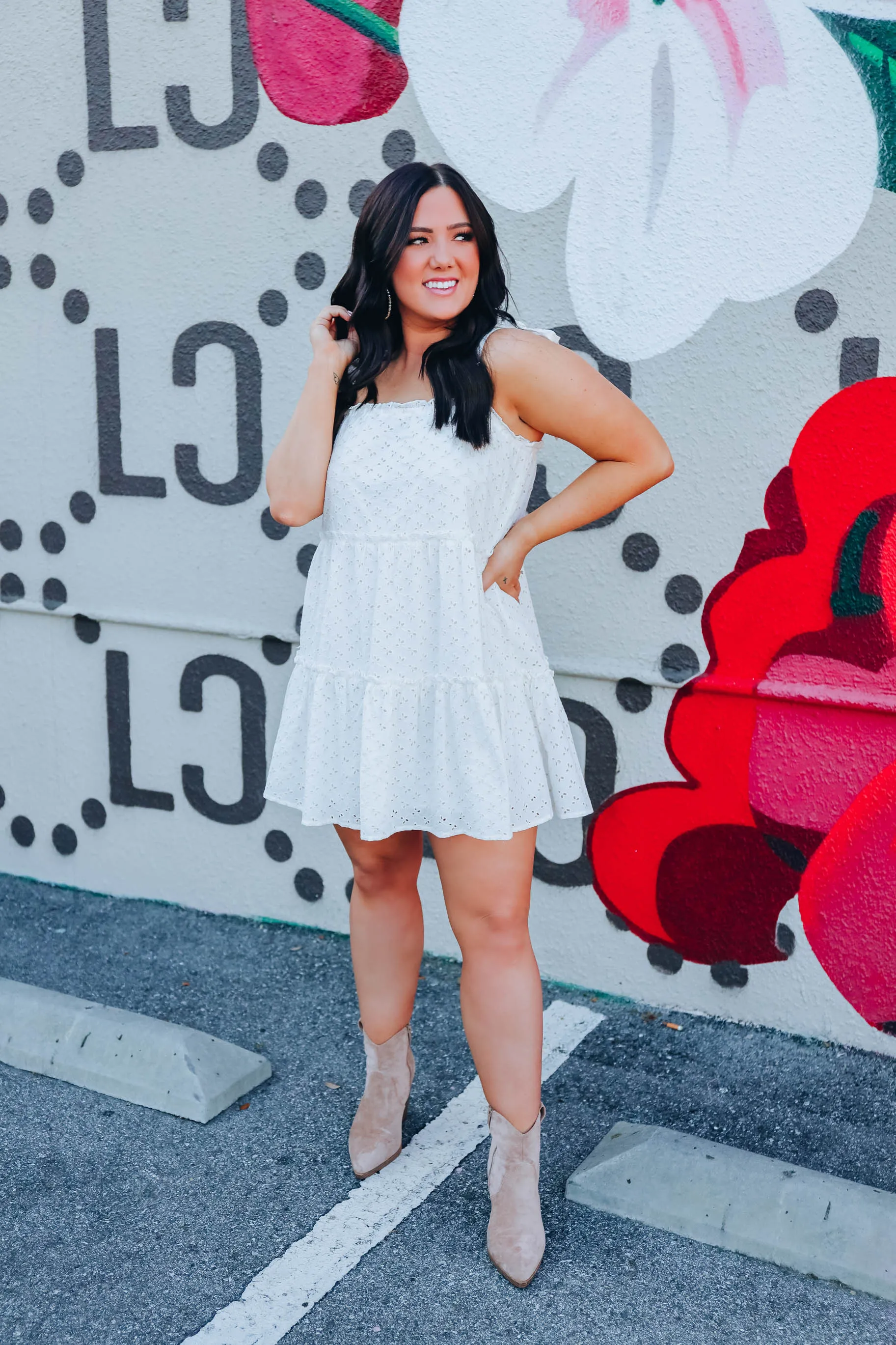 Angelic Ruffle Tiered Sundress - Natural
