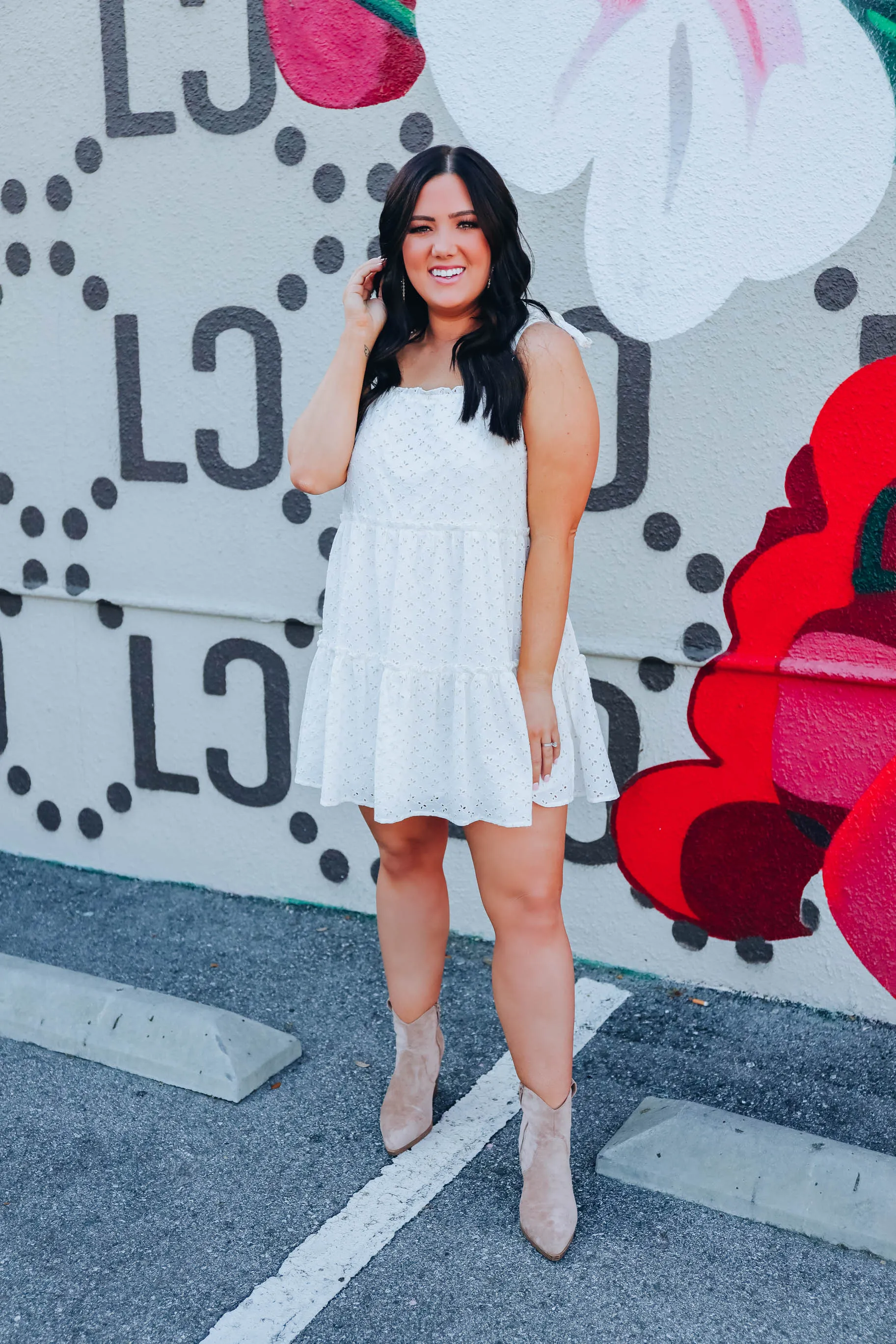 Angelic Ruffle Tiered Sundress - Natural