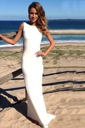 Anneprom Backless Sheath Chiffon Long Prom Dresses Evening Dresses APW0010