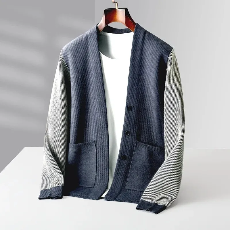 Anthony - Klassischer Winter Virgin Wool Strickcardigan für Herren