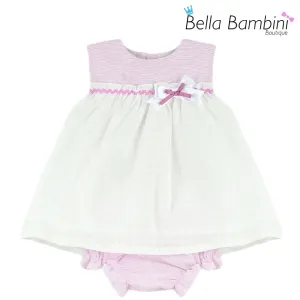 Baby Ferr Baby Girls Cherry Pink and White Dress