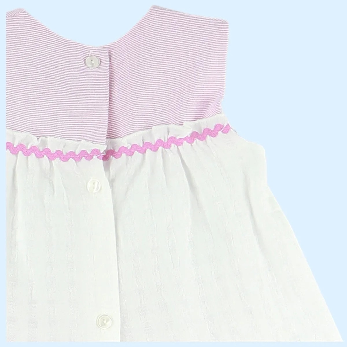 Baby Ferr Baby Girls Cherry Pink and White Dress