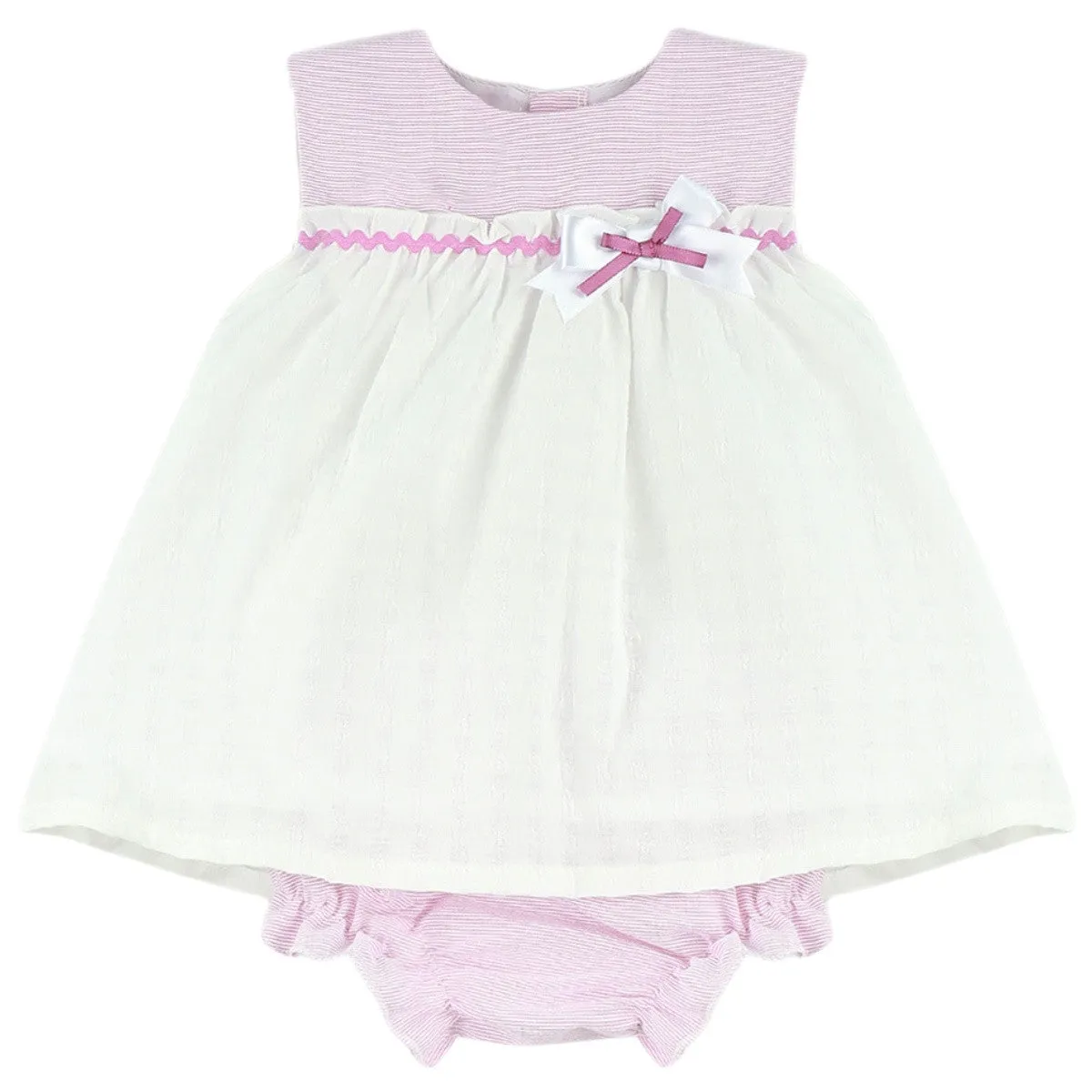 Baby Ferr Baby Girls Cherry Pink and White Dress