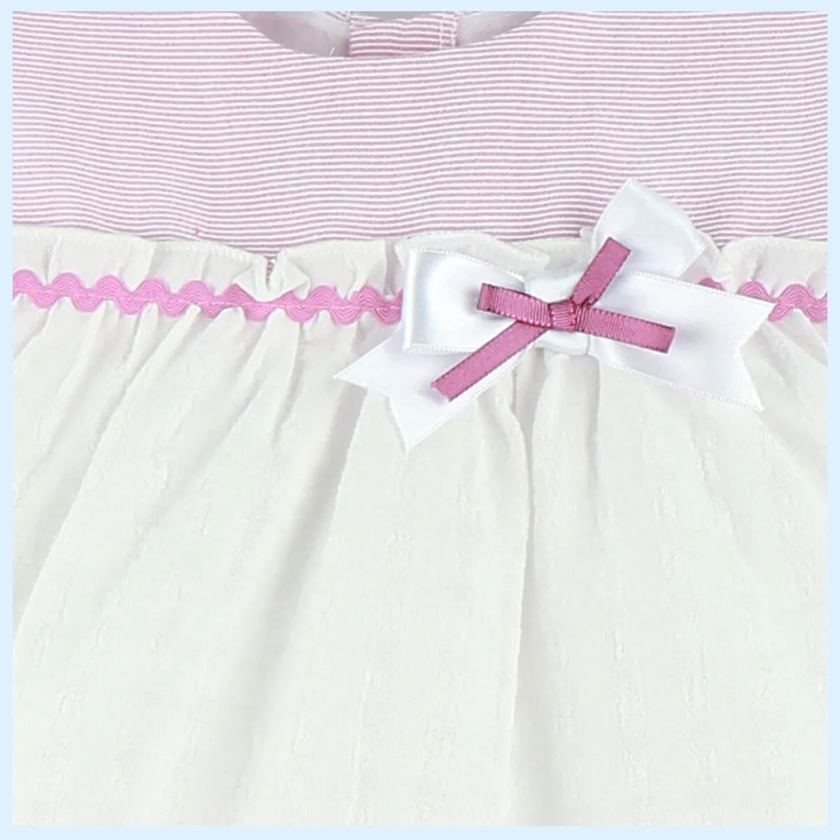 Baby Ferr Baby Girls Cherry Pink and White Dress