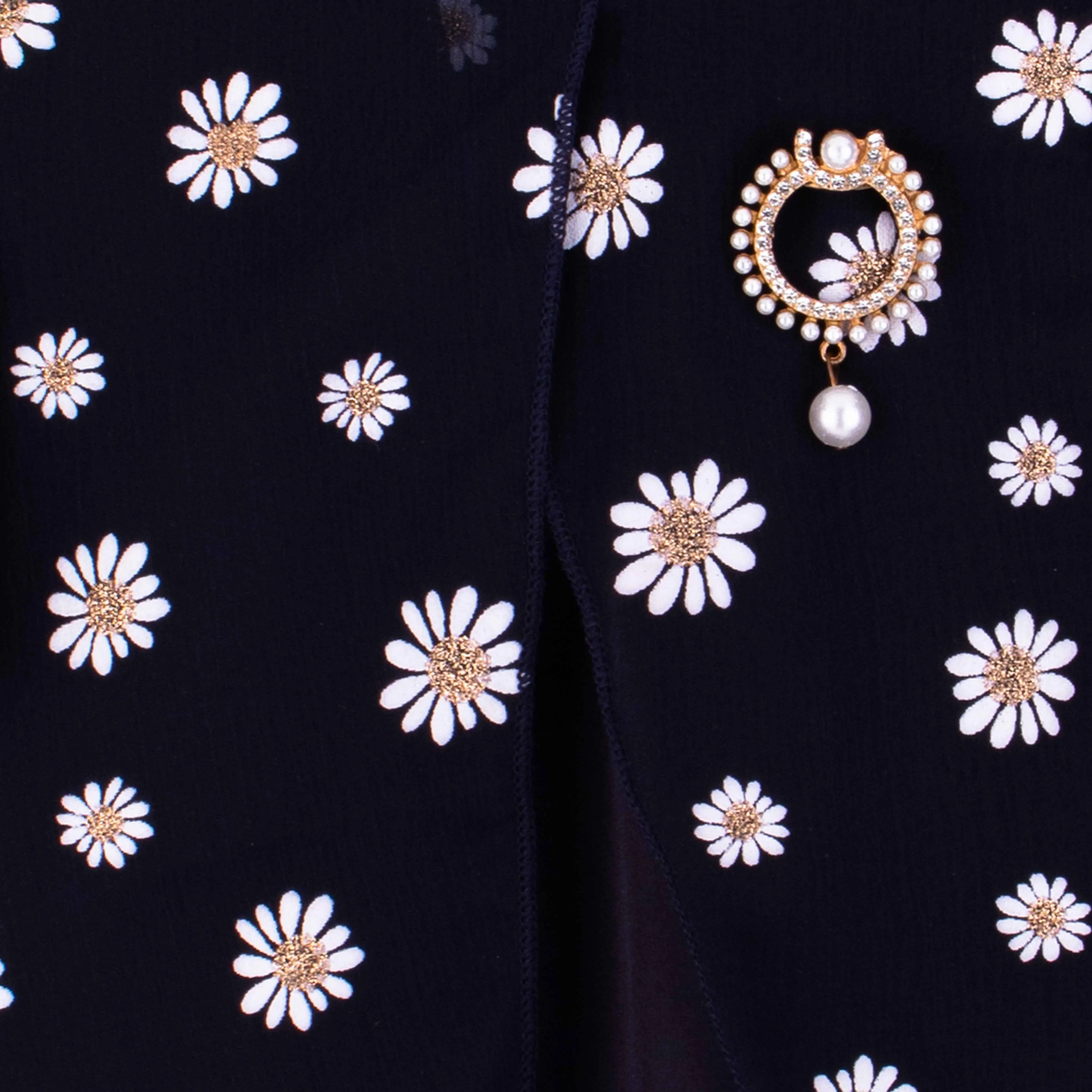 Baby Girl Chiffon Navy Blue Sun Flower Top