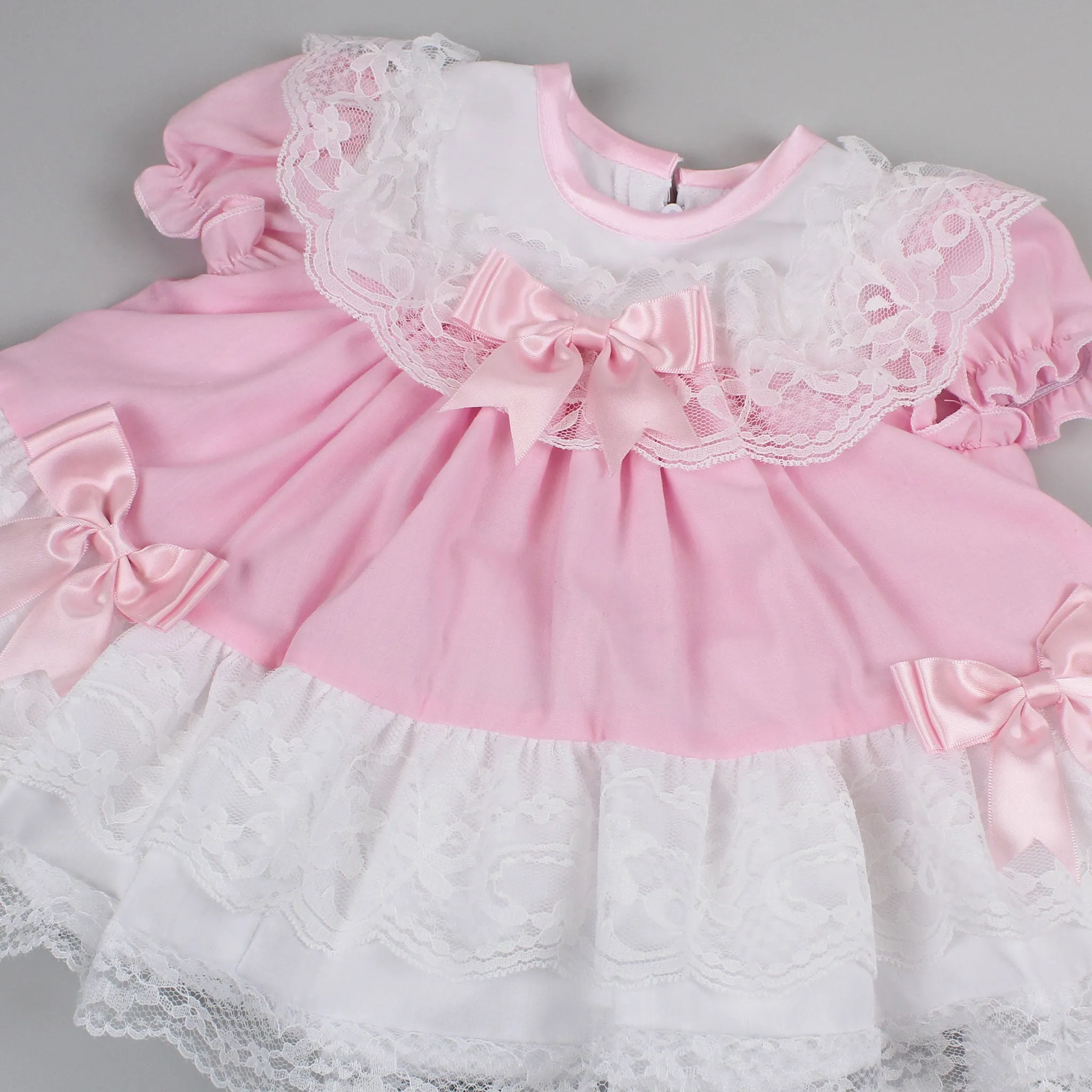 Baby Girl Frilly Puffball Dress - Pink