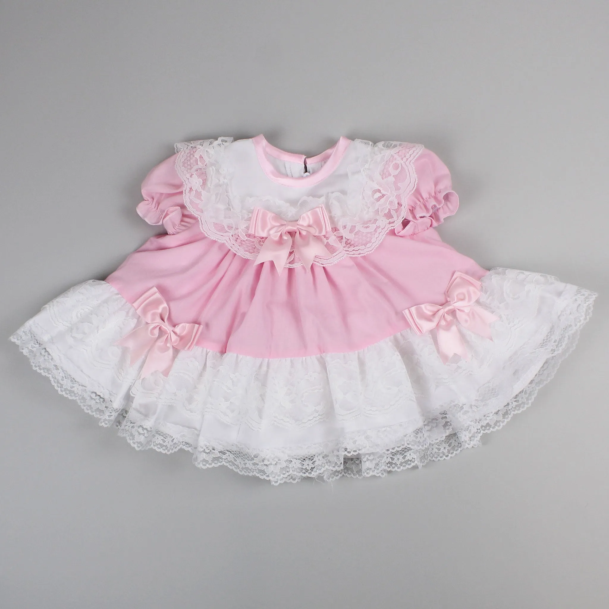 Baby Girl Frilly Puffball Dress - Pink