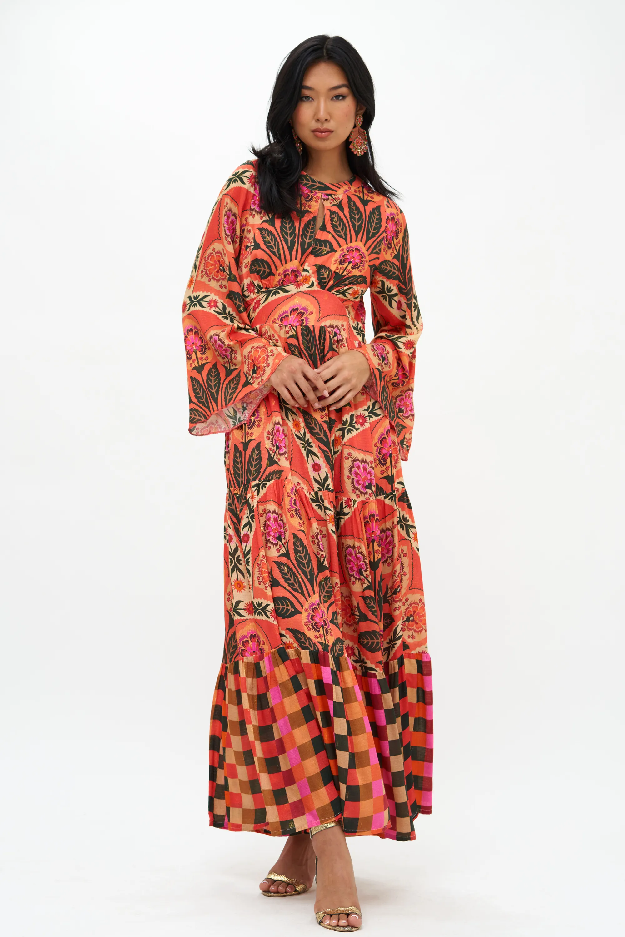 Balloon Waisted Maxi- Positano Red