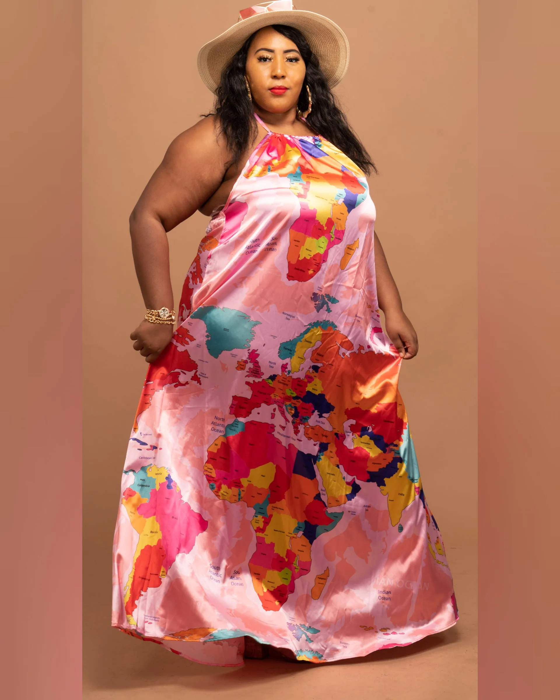 Been around the world Maxi Dress(Plush Size)