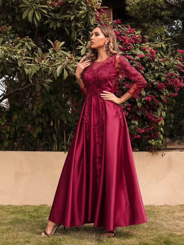 BerryBetty - Woman's Lace Swing Sexy Long Dress Trailing Banquet Dress