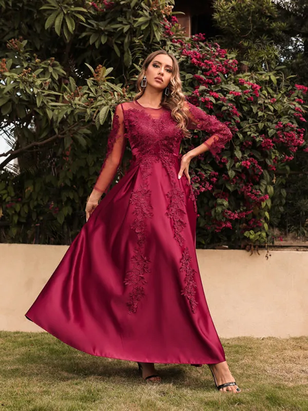 BerryBetty - Woman's Lace Swing Sexy Long Dress Trailing Banquet Dress