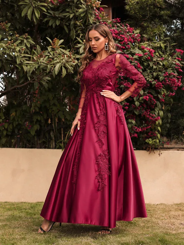 BerryBetty - Woman's Lace Swing Sexy Long Dress Trailing Banquet Dress