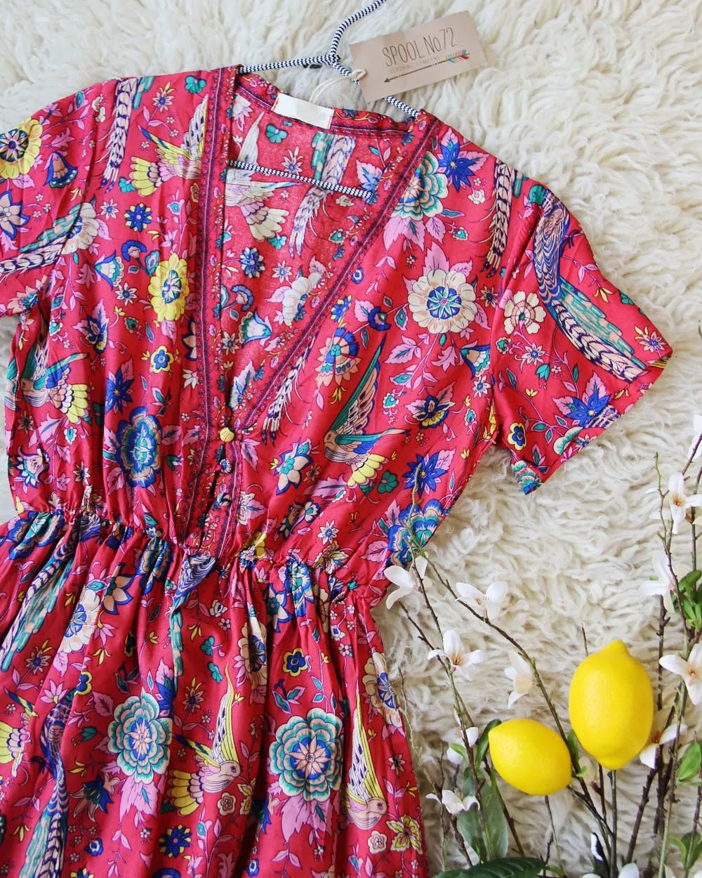 Birdsong Dress in Red
