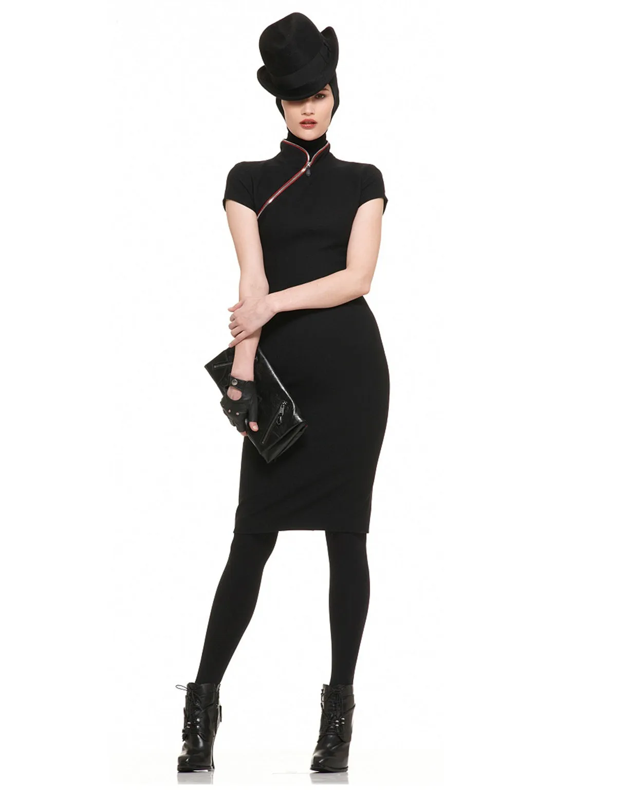 Black Autumn/Winter 2009 Cheongsam Style Cocktail Dress