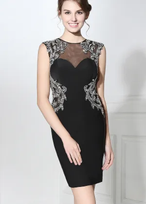 Black Cocktail Dresses With Beadings