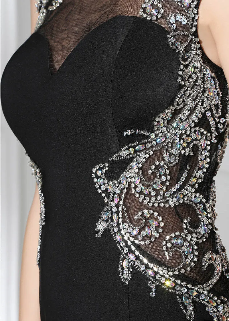 Black Cocktail Dresses With Beadings