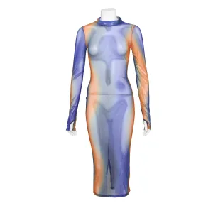 BLANC MESH DRESS