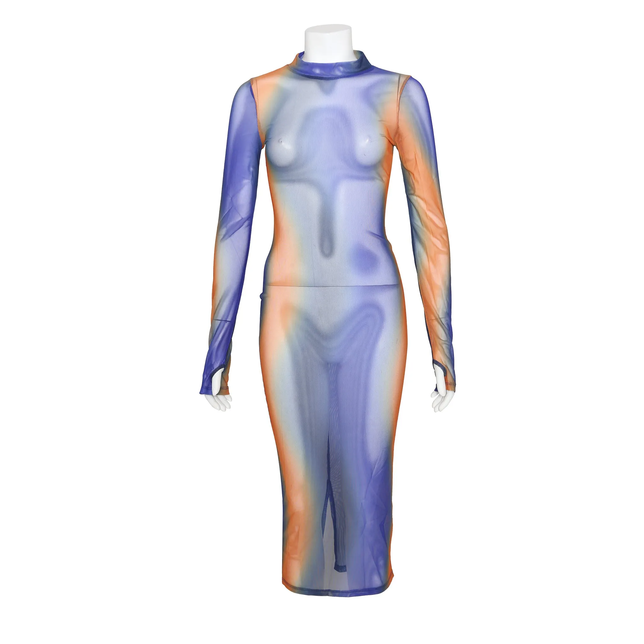 BLANC MESH DRESS