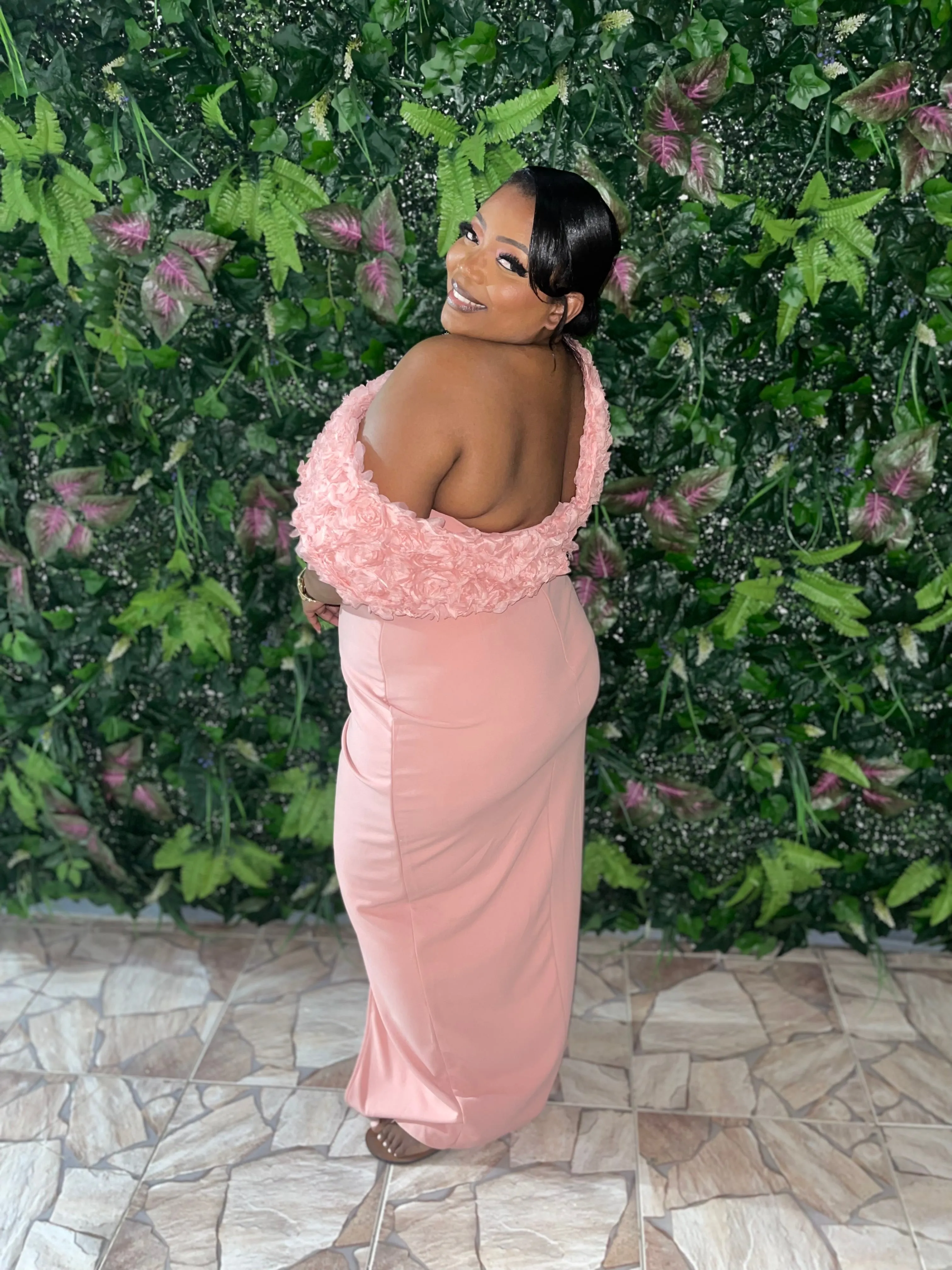 Blush Bouquet Rose Dress